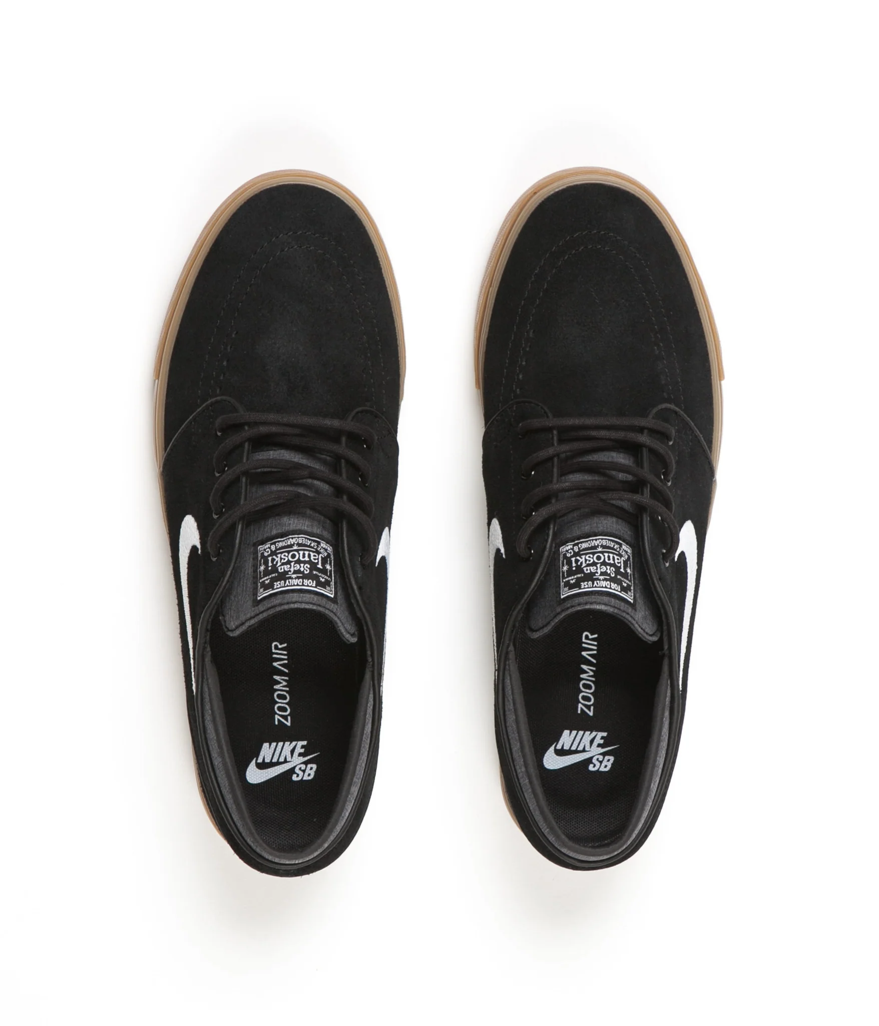 Nike SB Stefan Janoski Shoes - Black / White - Gum Light Brown - Image 7